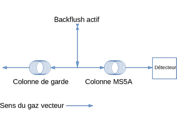 injection with backflush device (active mode)