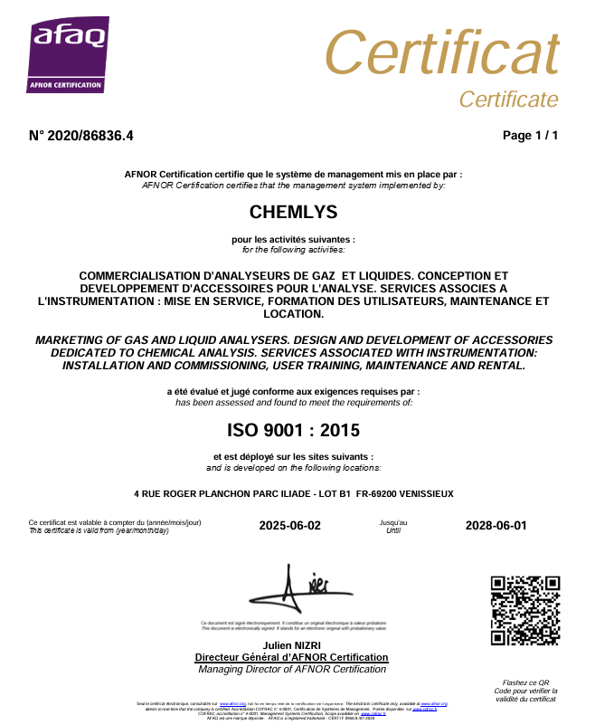 Certificat ISO 9001