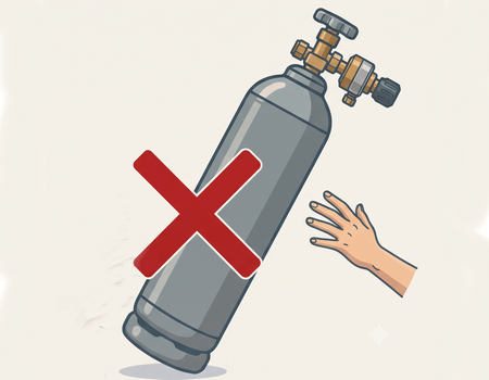 sécurité - chute de bouteille de gaz sous pression
